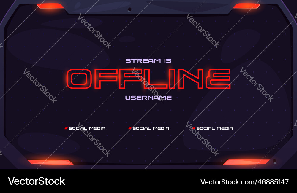 Offline banner stream template design Offline banner stream template design Vector Image