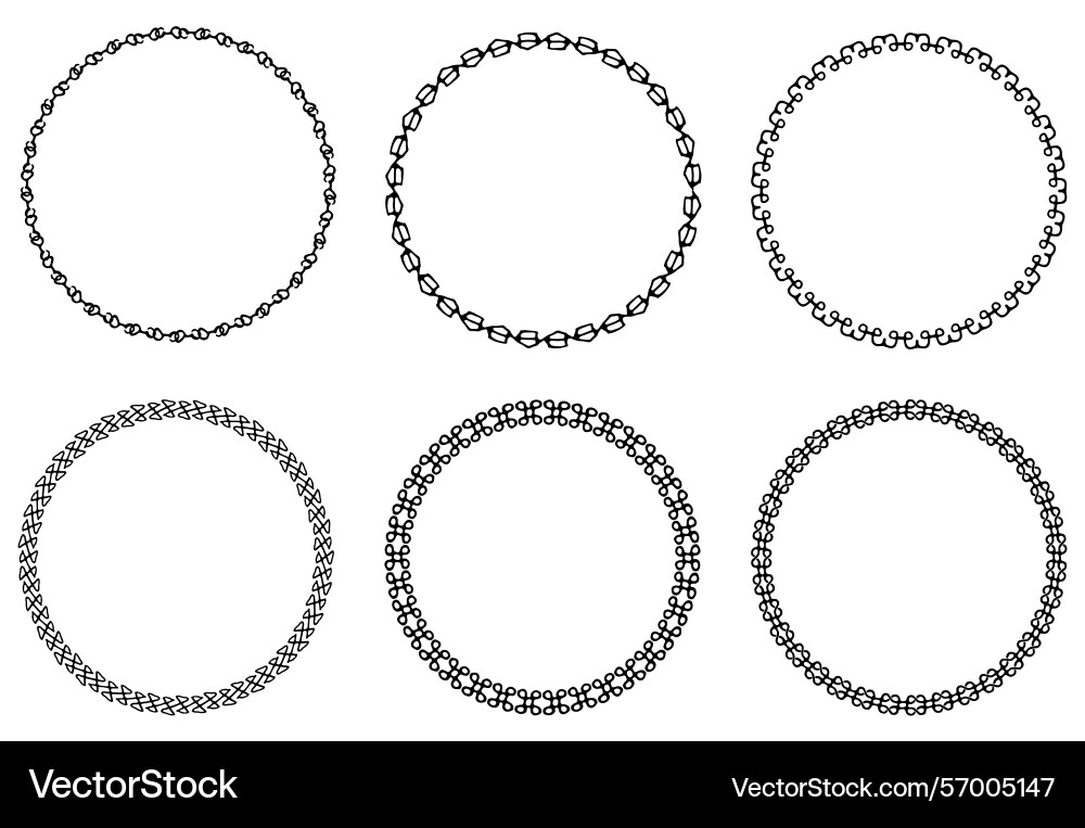 Openwork circle frames round border Openwork circle frames round border vector image