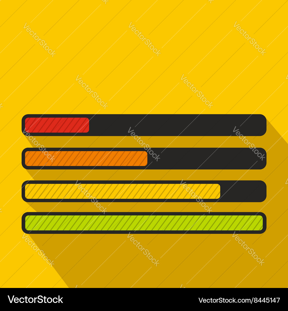 Progress loading bar icon flat style vector image