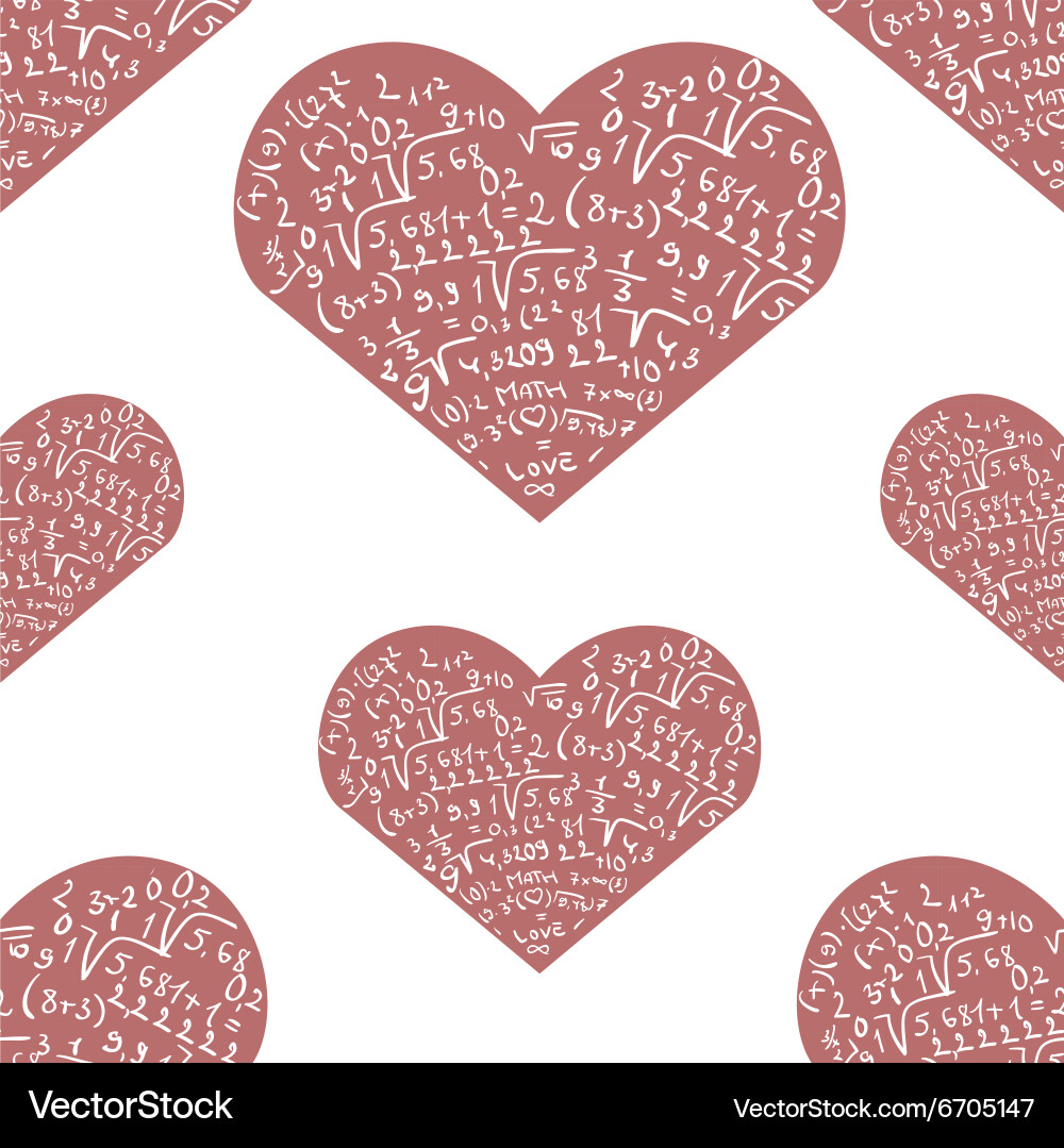 Seamless pattern with mathematics formula on pink vector image