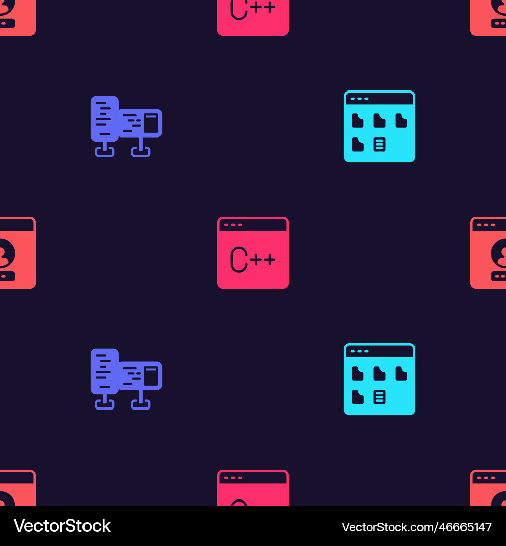 Set browser files computer monitor screen vector image