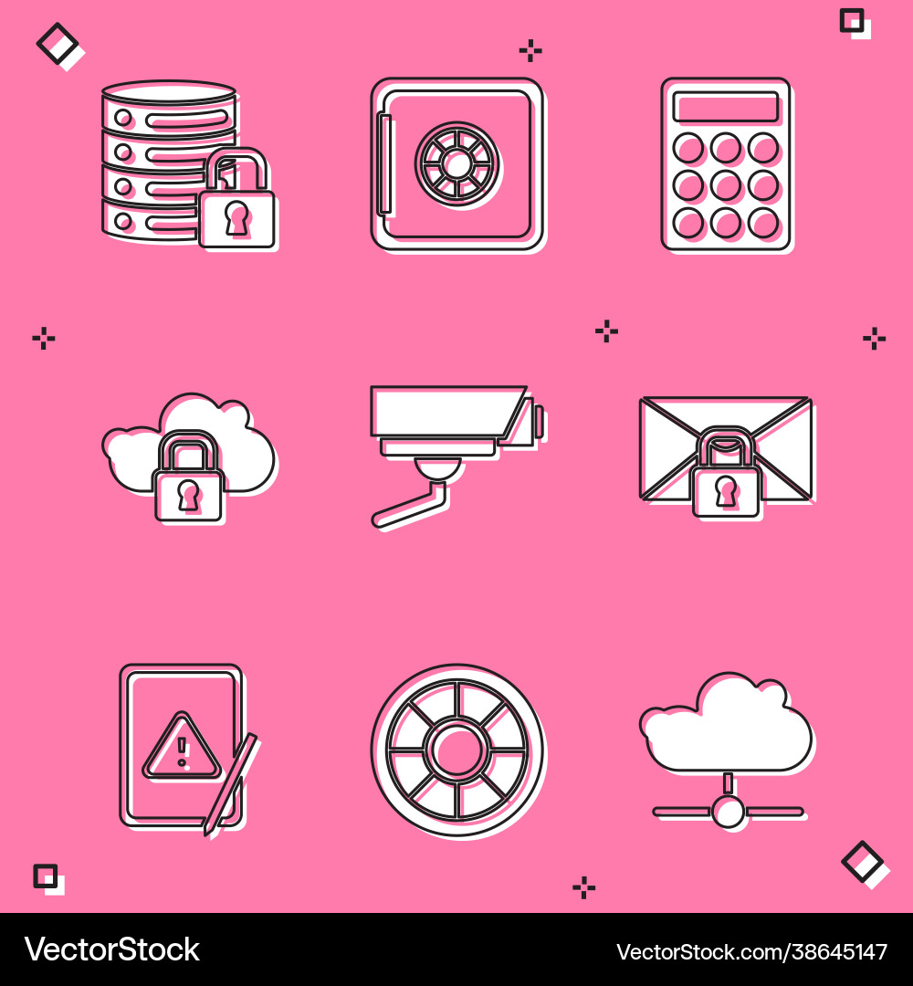 Set server security with lock safe password Set server security with lock safe password vector image
