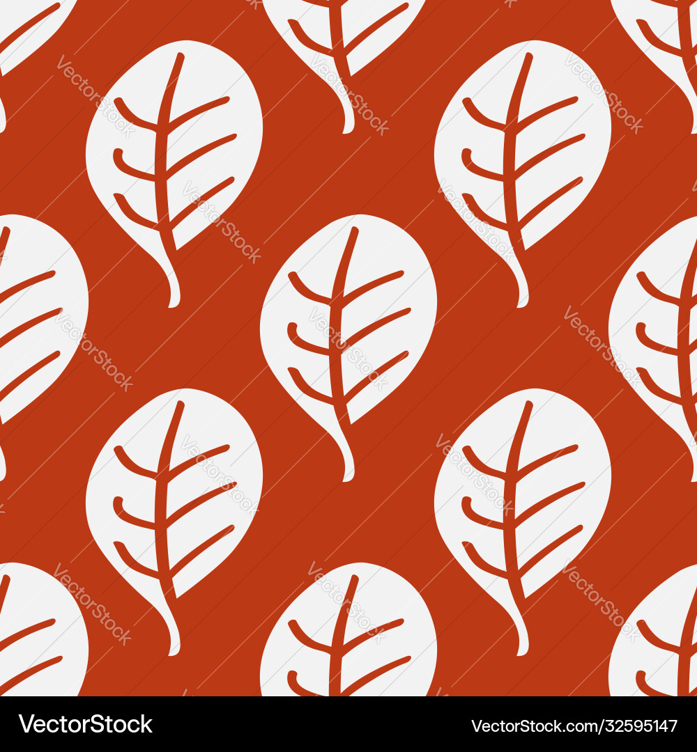 Simple seamless pattern with leaves vector image