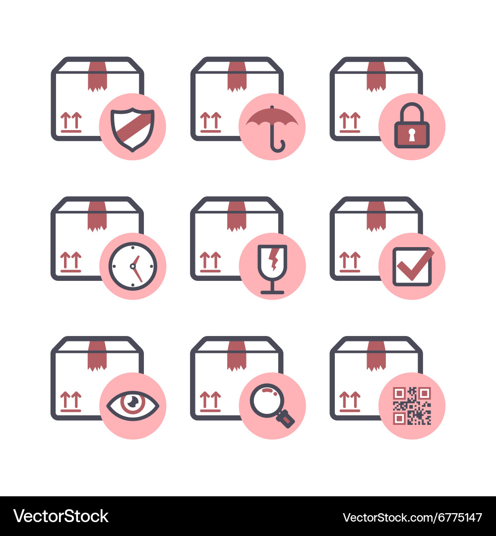 Simple set of boxes vector image