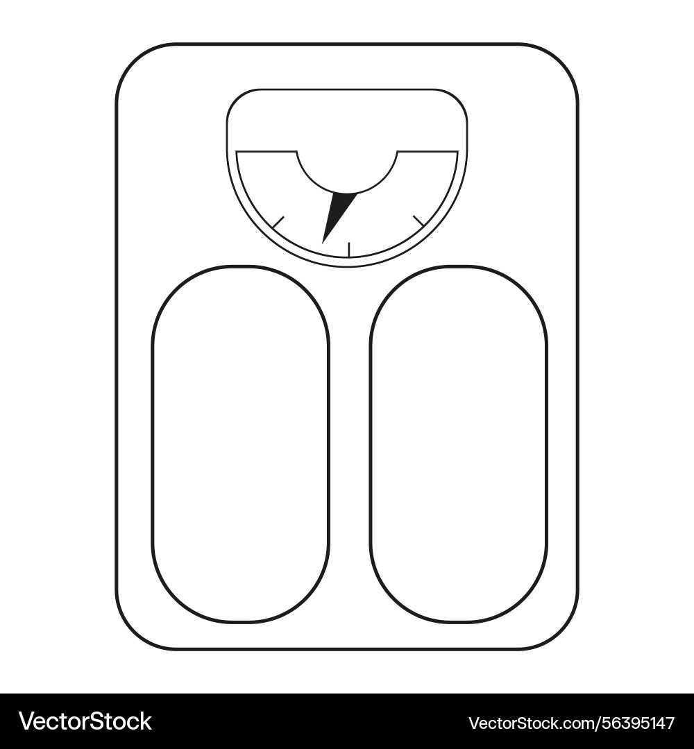 Weighing scale icon analog dial symbol simple vector image