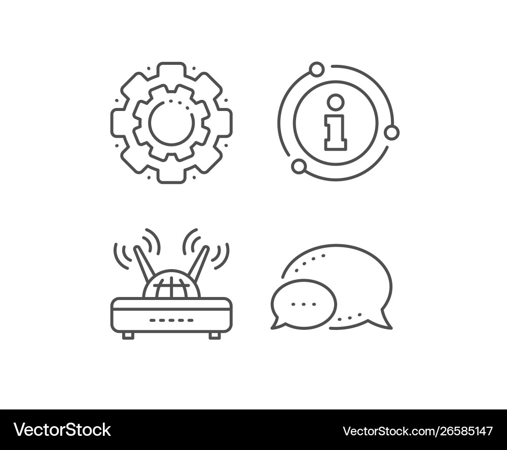 Wifi router line icon computer component sign Vector Image