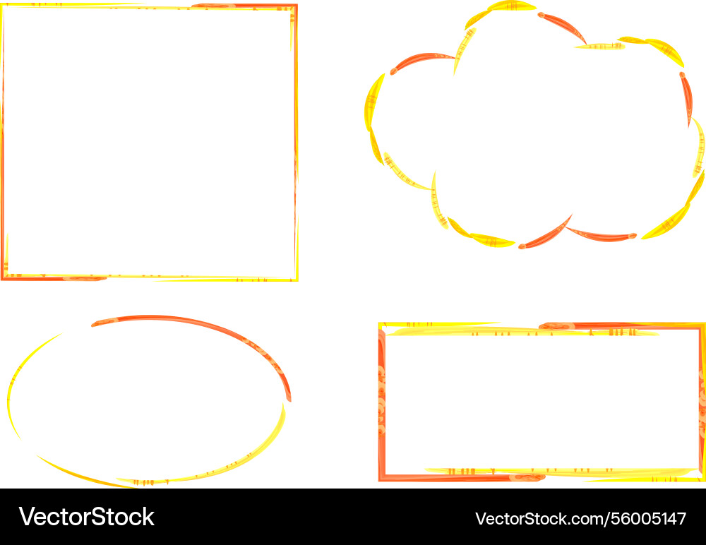 Yellow red colorful different pattern frames Yellow red colorful different pattern frames vector image