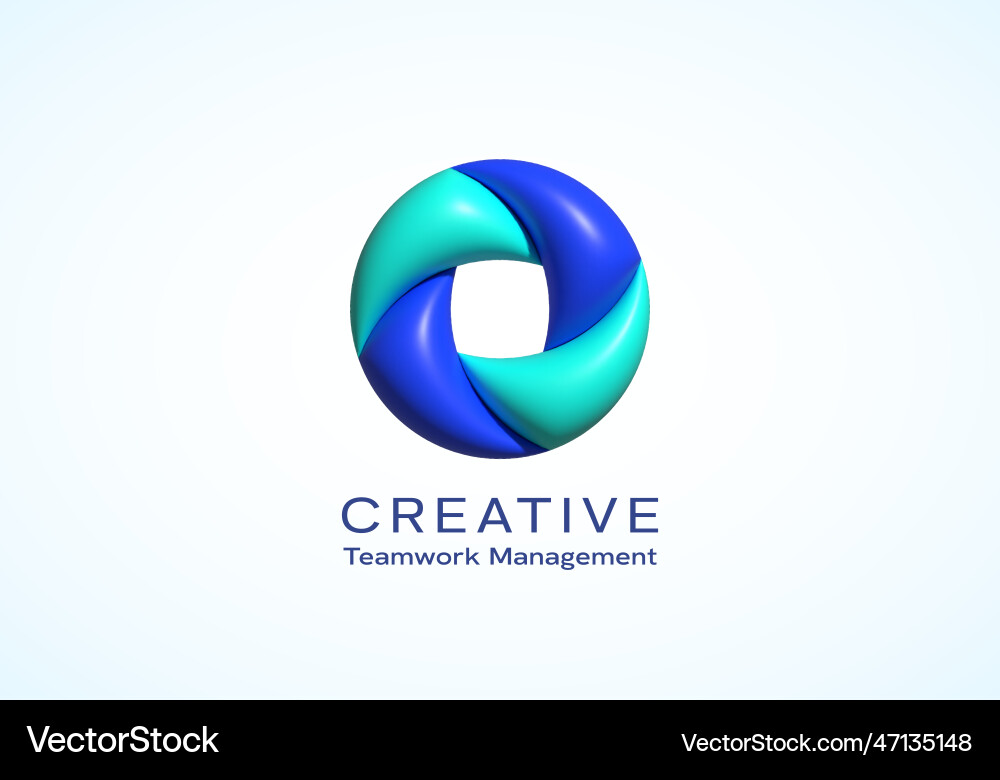 Abstract 3D Swirl Loop Circle vector image