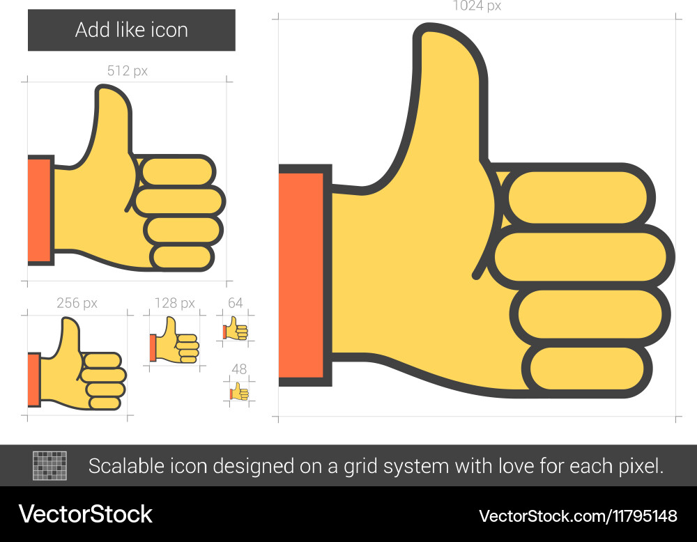 Add like line icon vector image