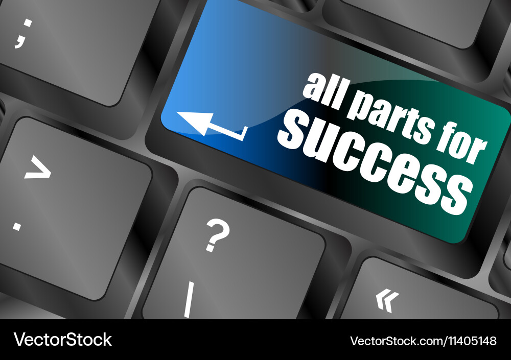 All parts for success button on computer keyboard Vector Image