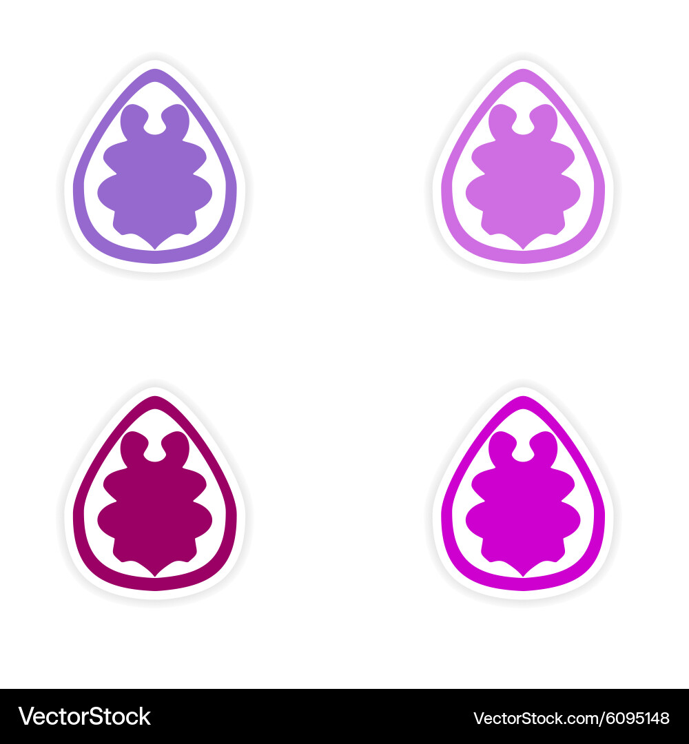 Assembly realistic sticker design on paper walnut Vector Image