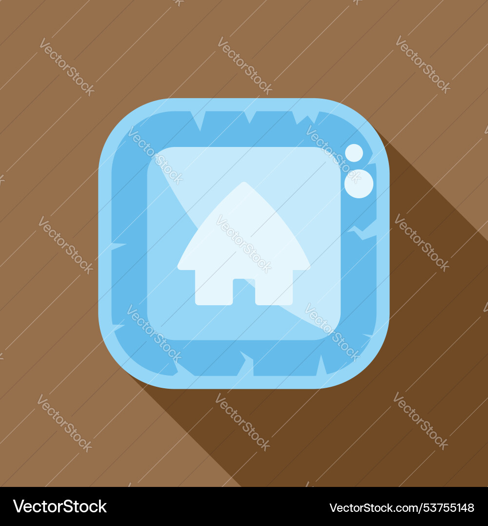 Blue square app icon showing home button with long Blue square app icon showing home button with long vector image
