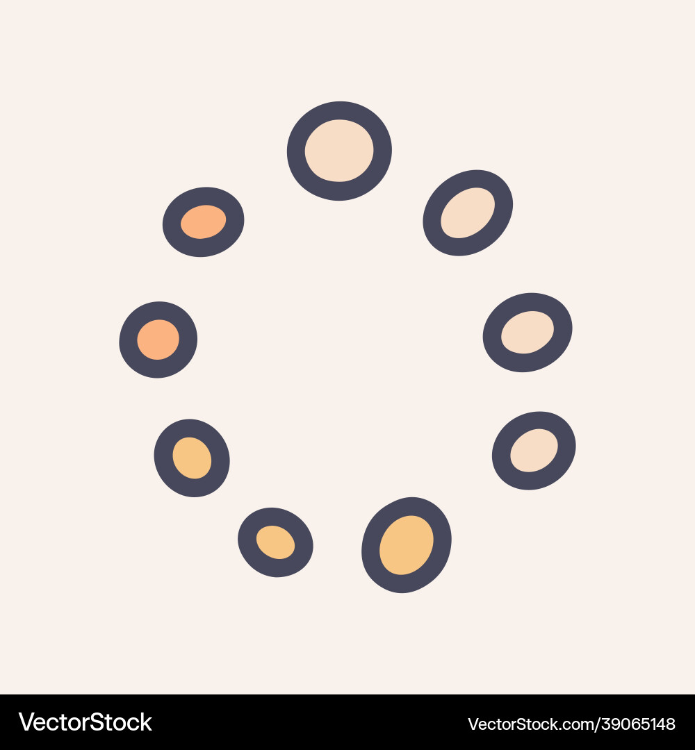 Circle loading color doodle simple icon Circle loading color doodle simple icon vector image