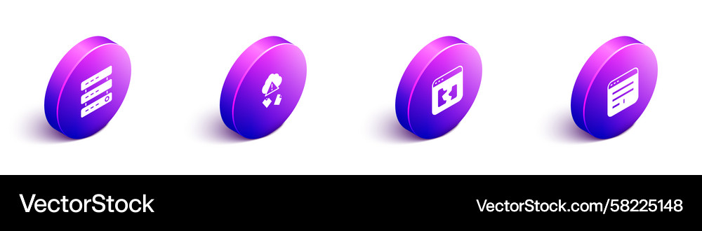 Cloud Server Data Hosting Icons Vector Image