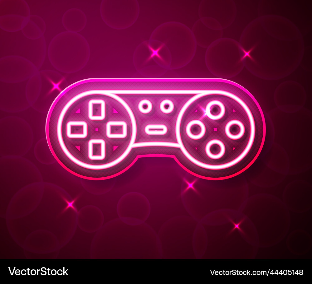 Glowing neon line game controller or joystick Glowing neon line game controller or joystick vector image