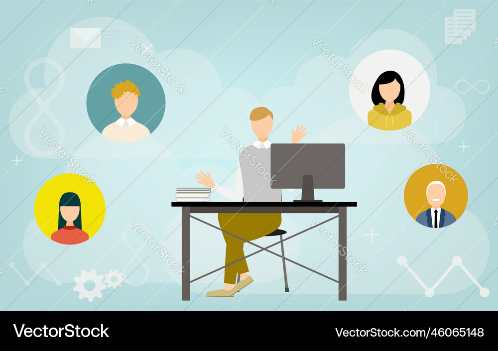Image that connect with people using the cloud Vector Image