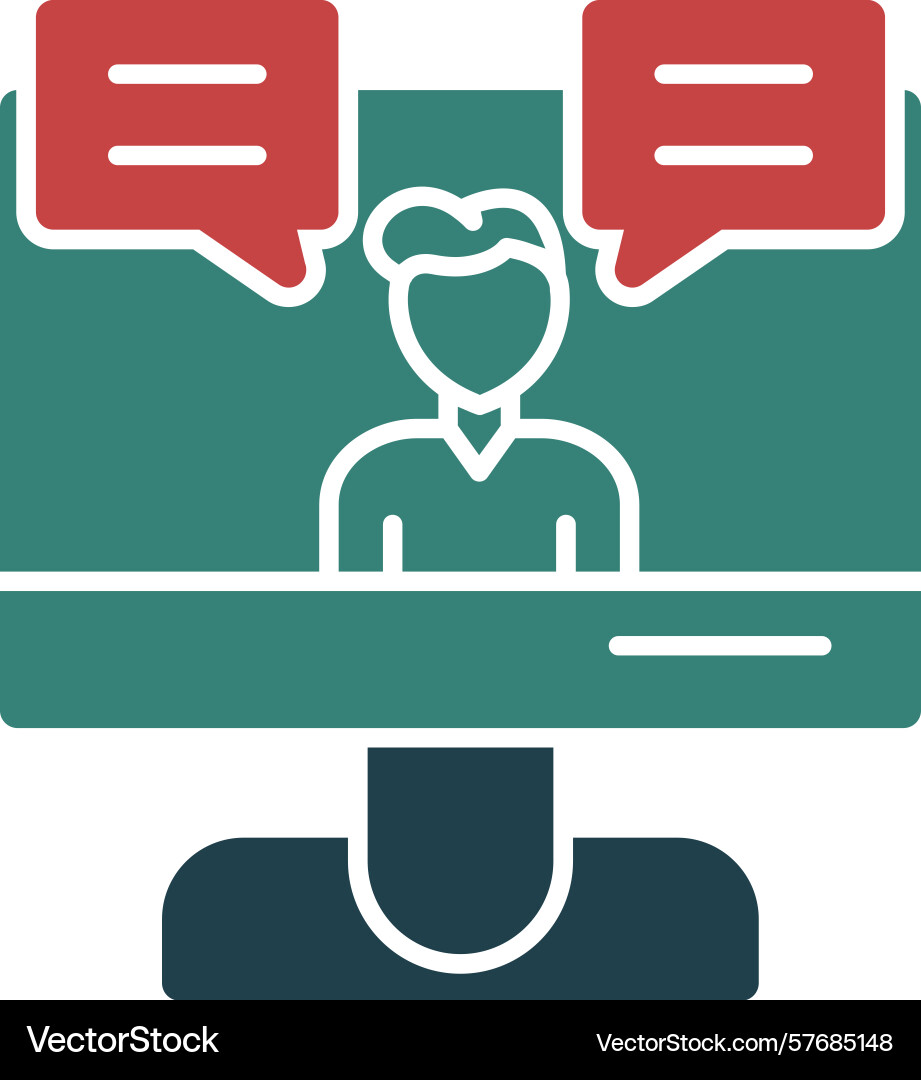 Interview glyph multi color icon Vector Image