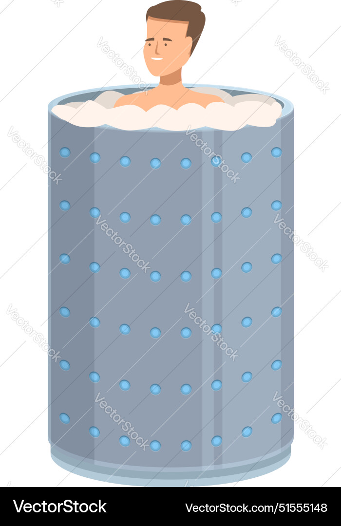Man relaxing in cryotherapy machine recovering Vector Image