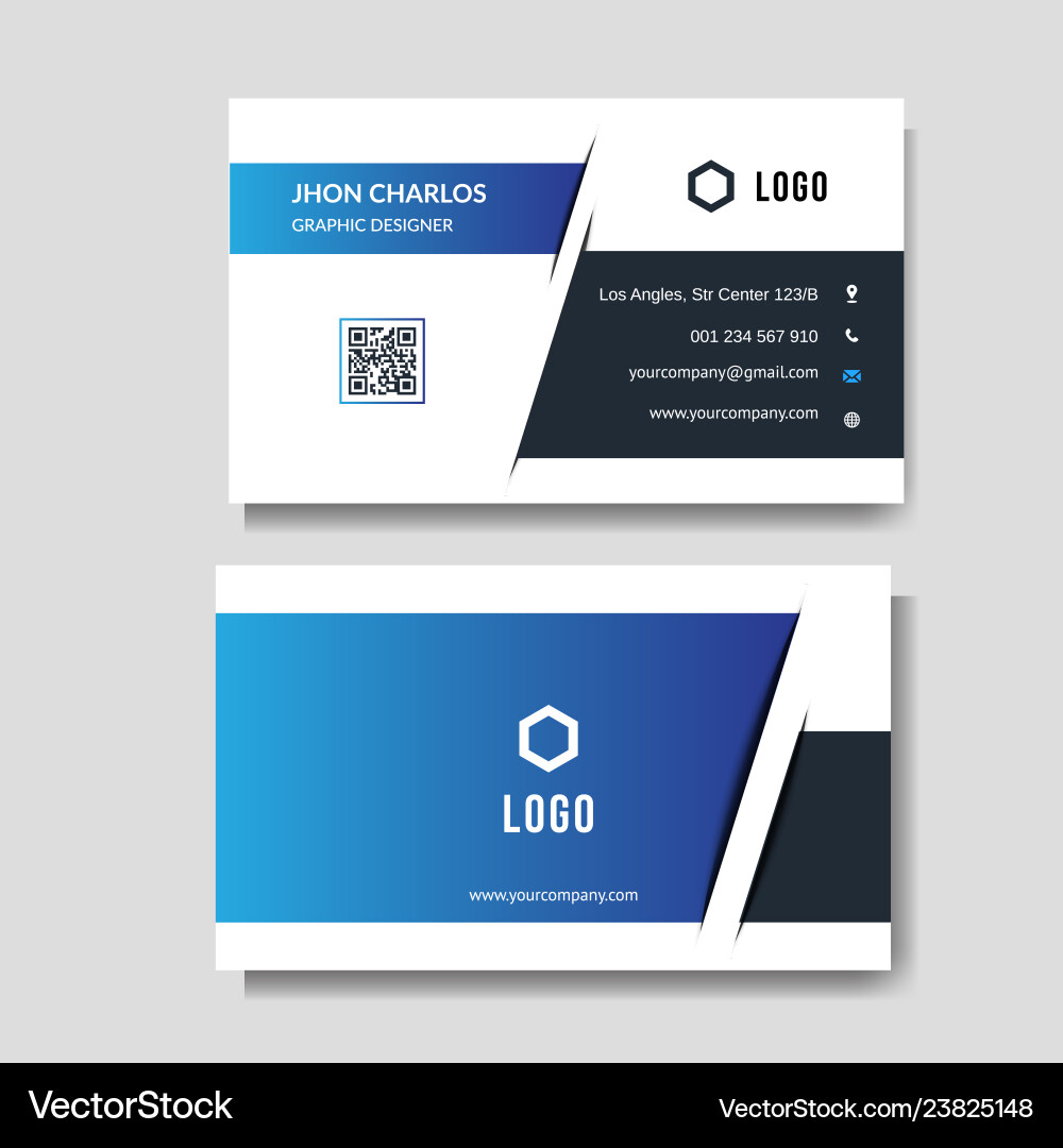 Modern blue business card vector image