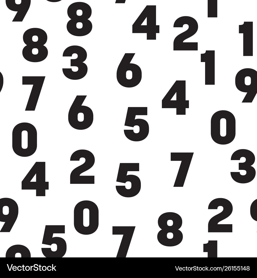 Numeral seamless pattern background black numbers Numeral seamless pattern background black numbers vector image