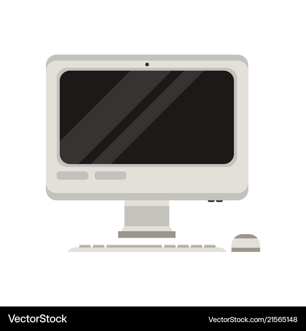Personal computer with mouse and keyboard Personal computer with mouse and keyboard vector image