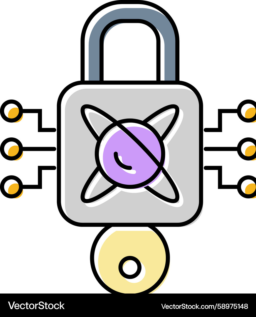 Quantum Encryption Lock Icon Vector Image