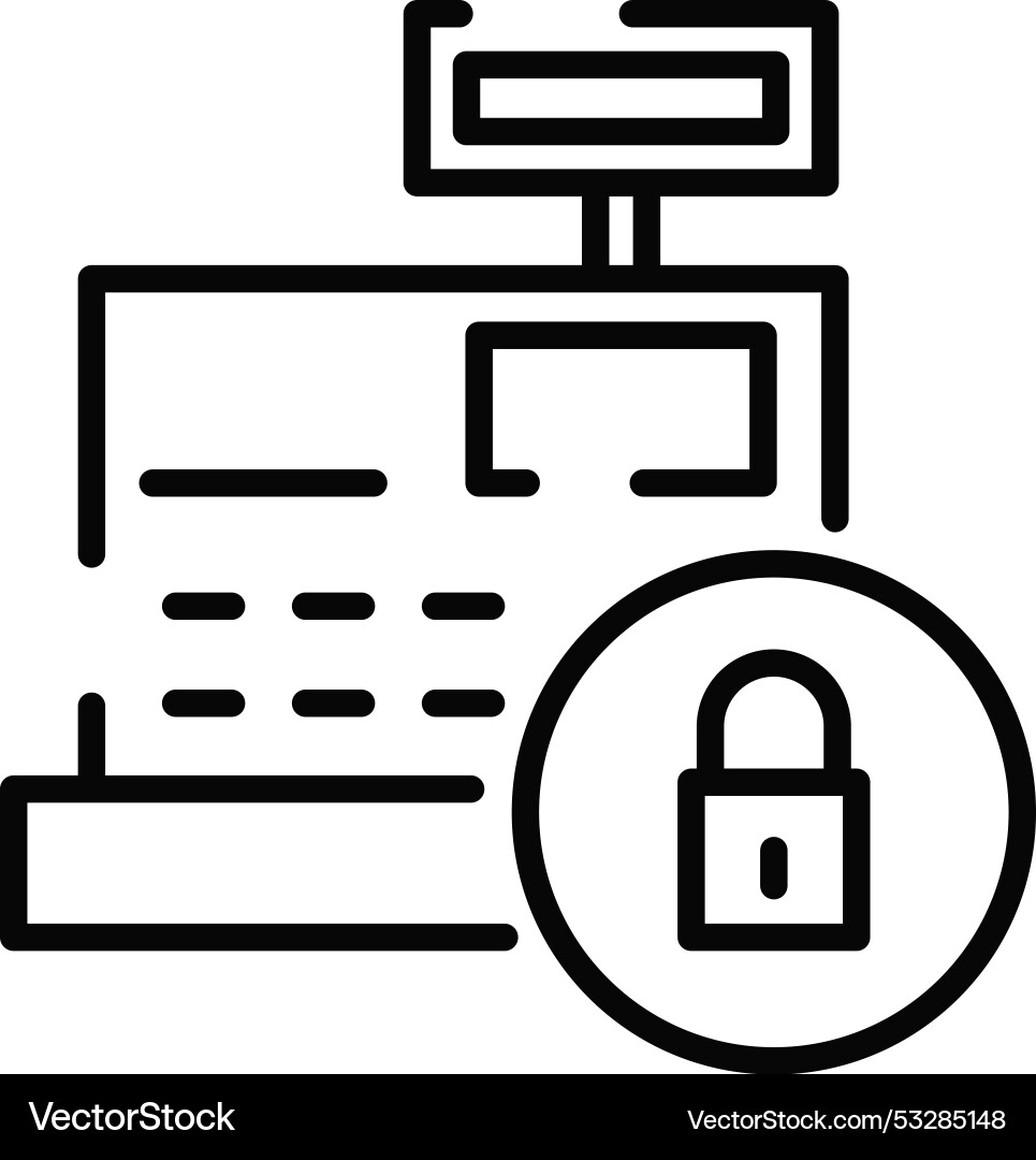 Rounded stroke closed register icon Vector Image