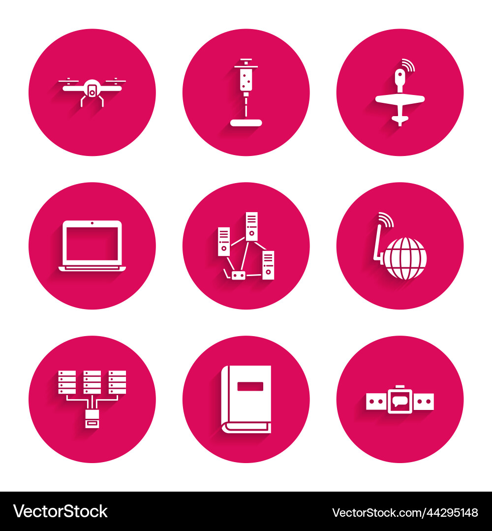 Set computer network user manual smartwatch Vector Image