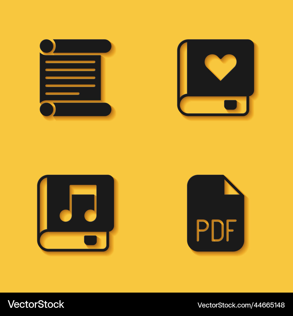 Set decree parchment scroll pdf file document Set decree parchment scroll pdf file document vector image