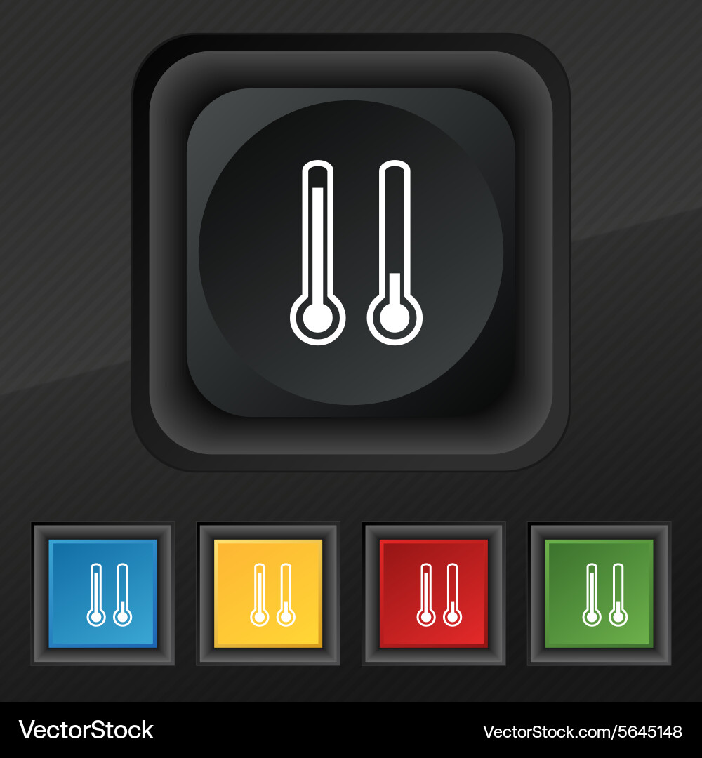 Thermometer temperature icon symbol set of five Vector Image