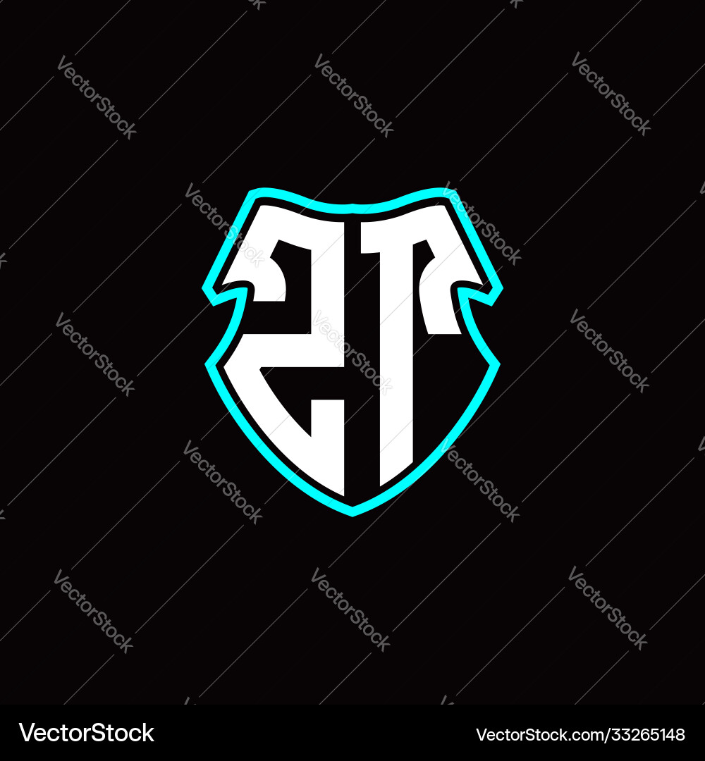 Z t initial logo design with a shield shape Z t initial logo design with a shield shape Vector Image