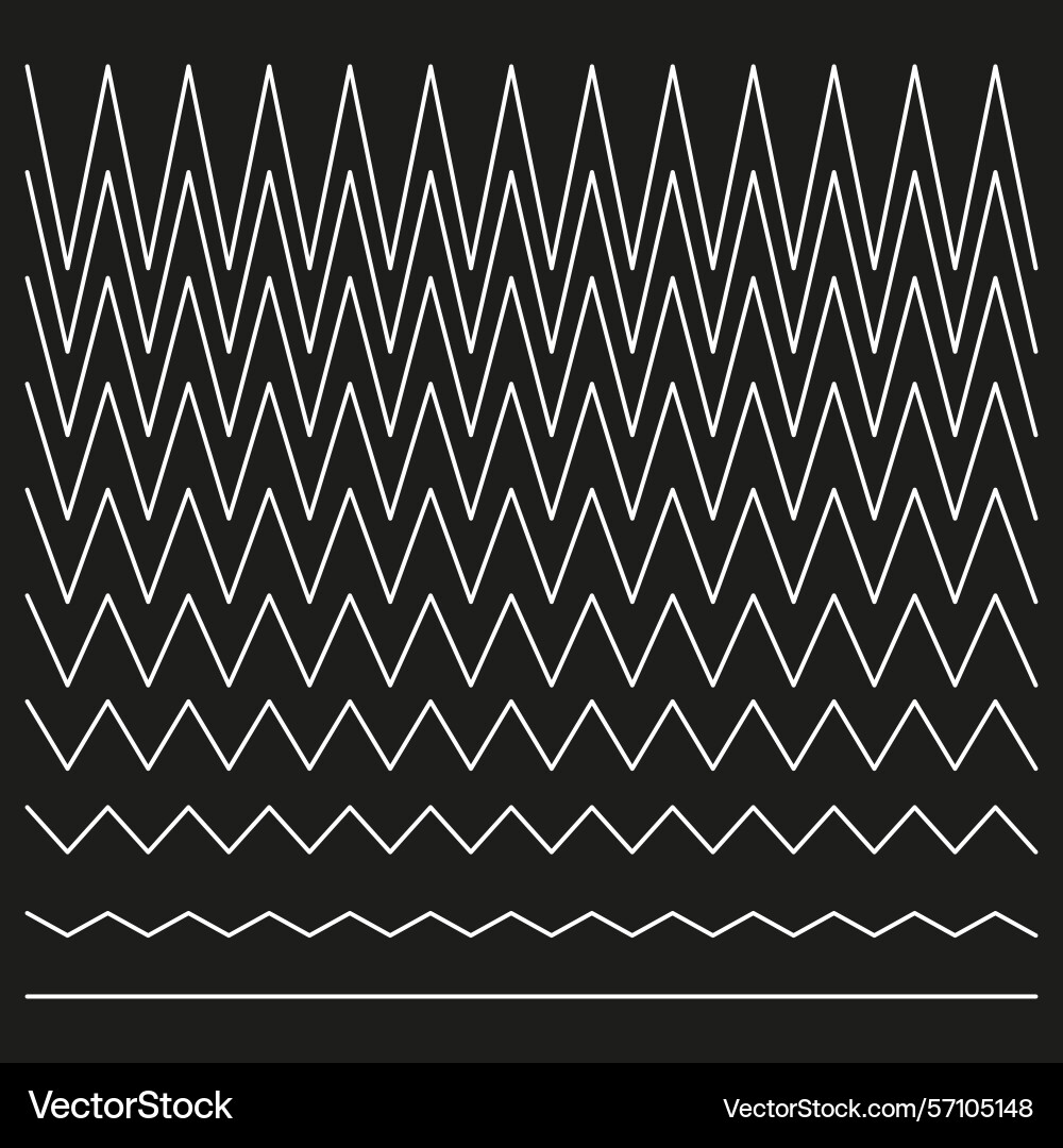 Zigzag line pattern abstract white shape jagged Zigzag line pattern abstract white shape jagged vector image