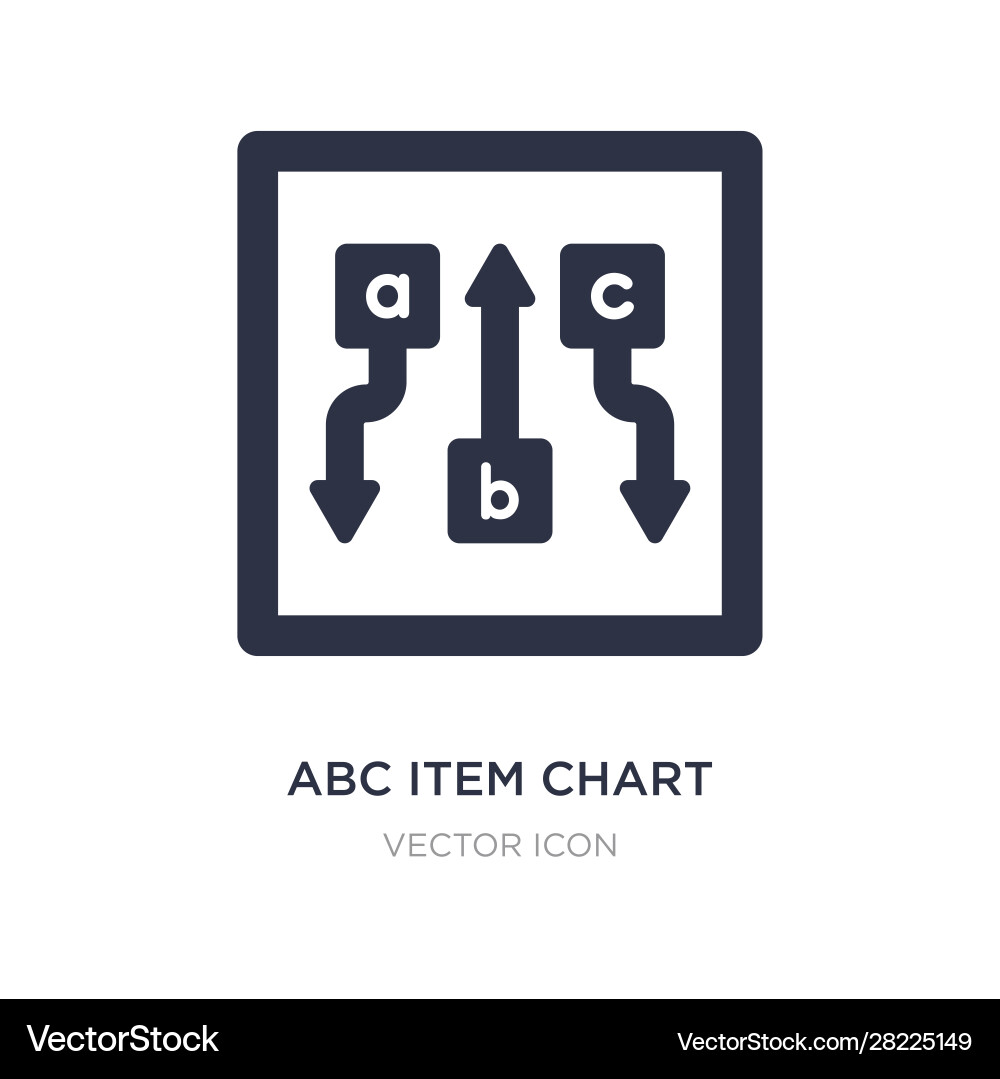 Abc item chart icon on white background simple Vector Image