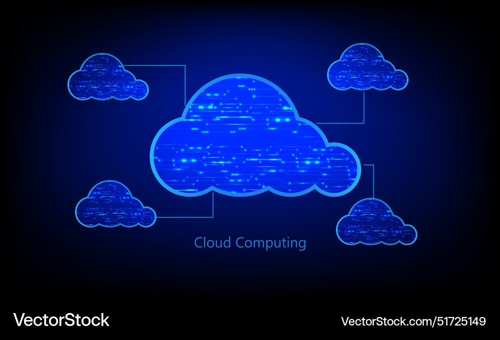 Cloud computing concept futuristic connection Cloud computing concept futuristic connection vector image