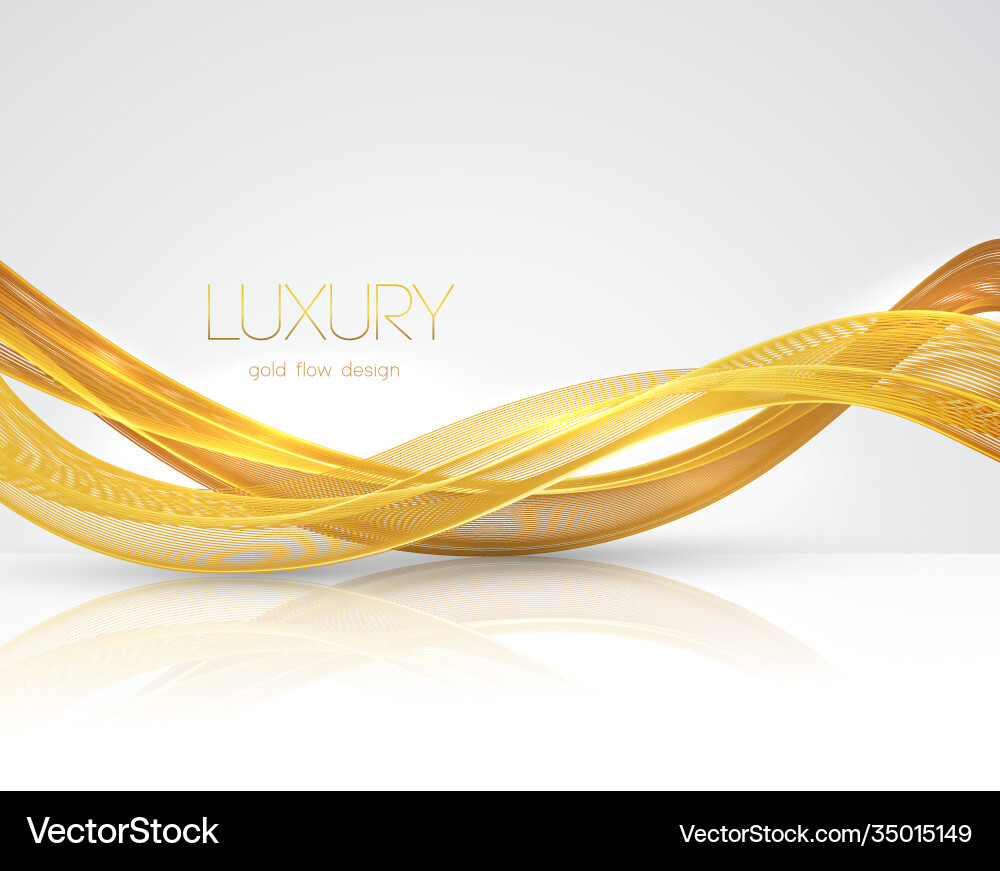 Golden Wave Motion Element vector image
