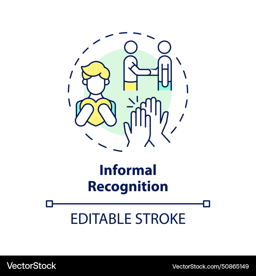 Informal recognition multi color concept icon Informal recognition multi color concept icon Vector Image