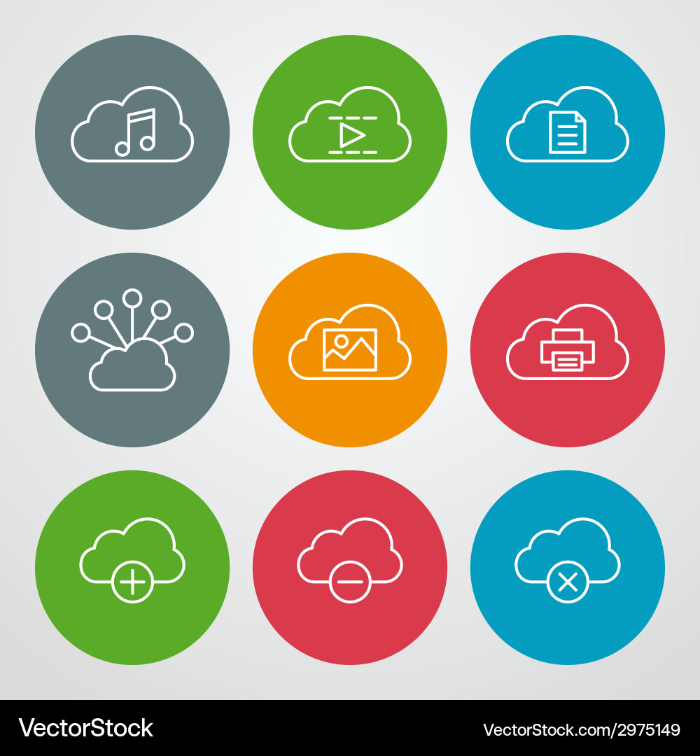 Line icons set for web site design and mobile apps Vector Image