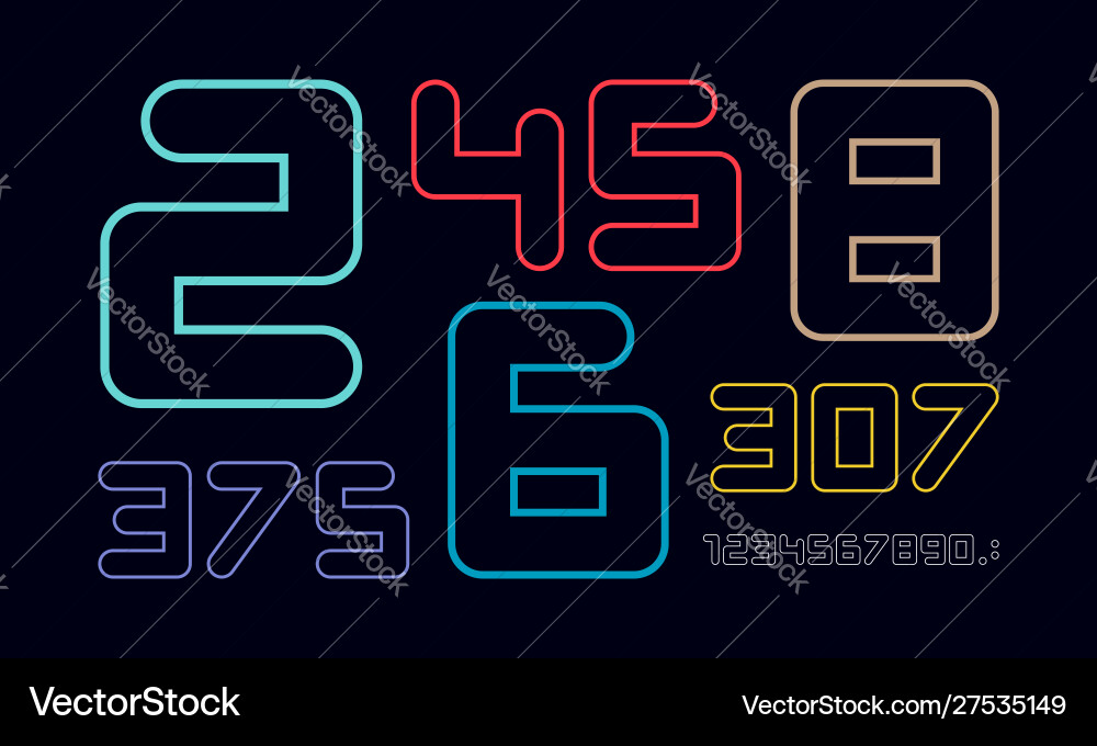 Numbers font sport with and numeric Numbers font sport with and numeric vector image
