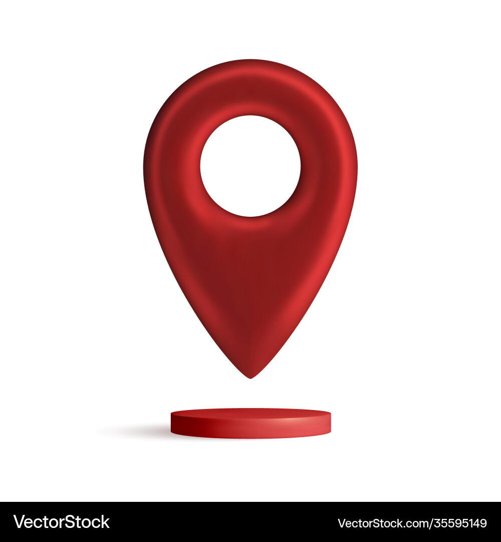 Red map pointer isolated on white background find Vector Image