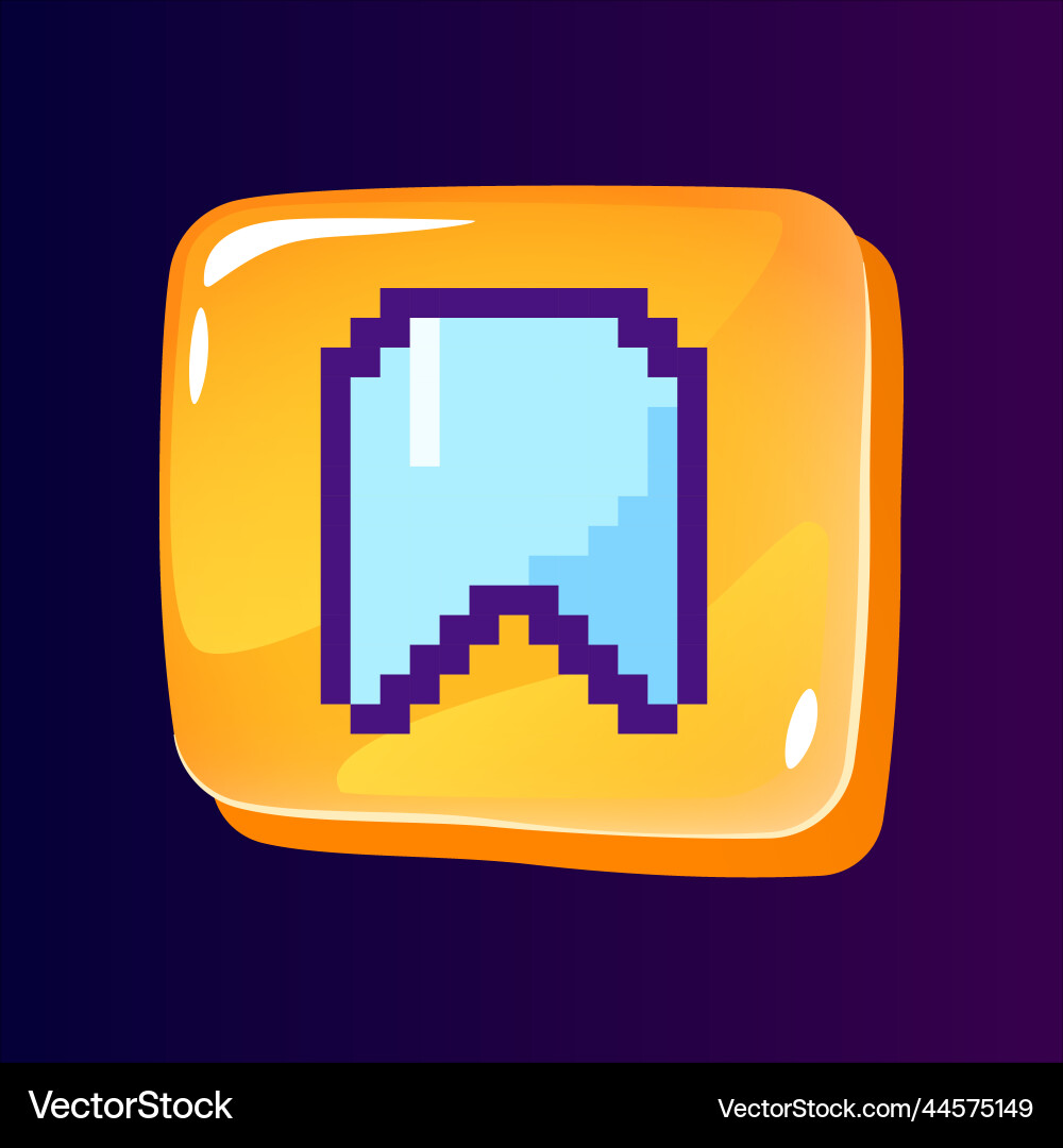 Ribbon mark glossy ui button with pixelated color Ribbon mark glossy ui button with pixelated color Vector Image