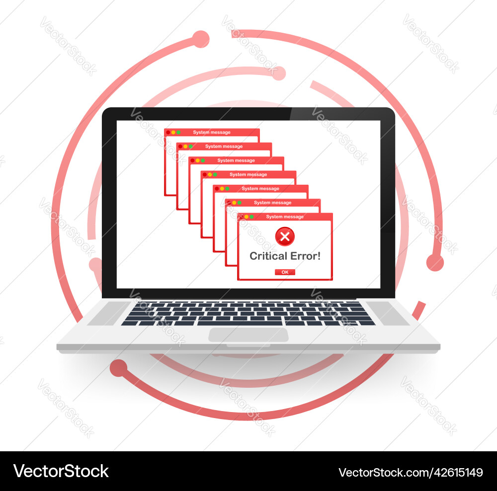 Vintage user interface critical error warning Vector Image