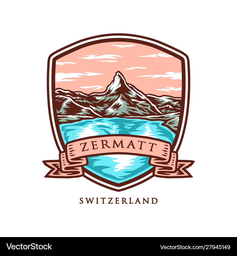 Zermatt Schweiz Zermatt Schweiz vektorbild