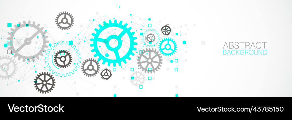 Abstract technological background with cogwheels Vector Image