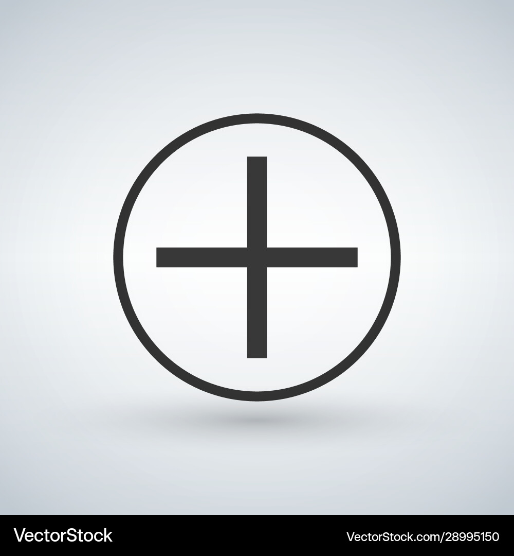 Add button linear design for web and apps Add button linear design for web and apps Vector Image