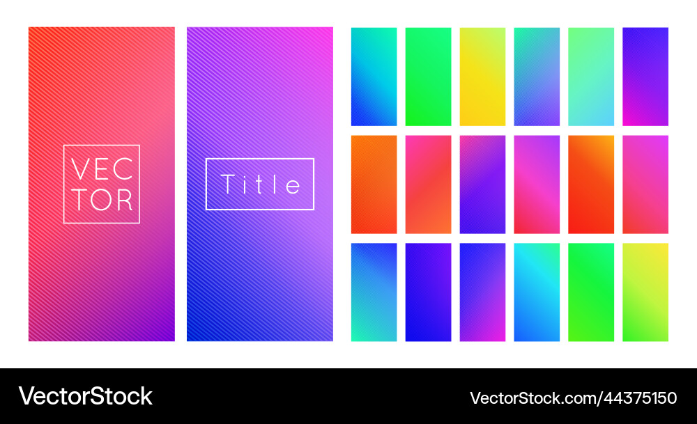 Bright display gradient swatch palette collection Vector Image