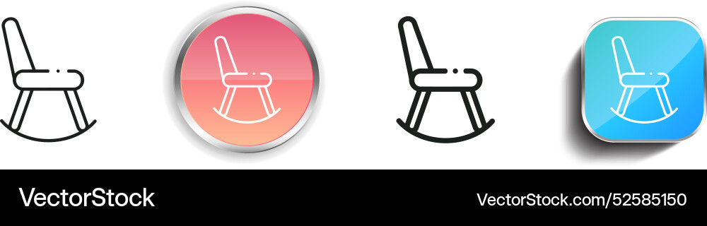 Chair icon thin linear regular and button style vector image