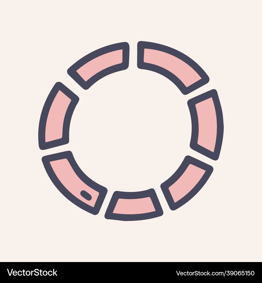 Circle loading color doodle simple icon vector image
