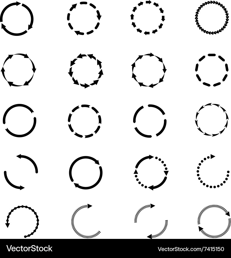 Circular Arrow Icons - Refresh & Rotate vector image