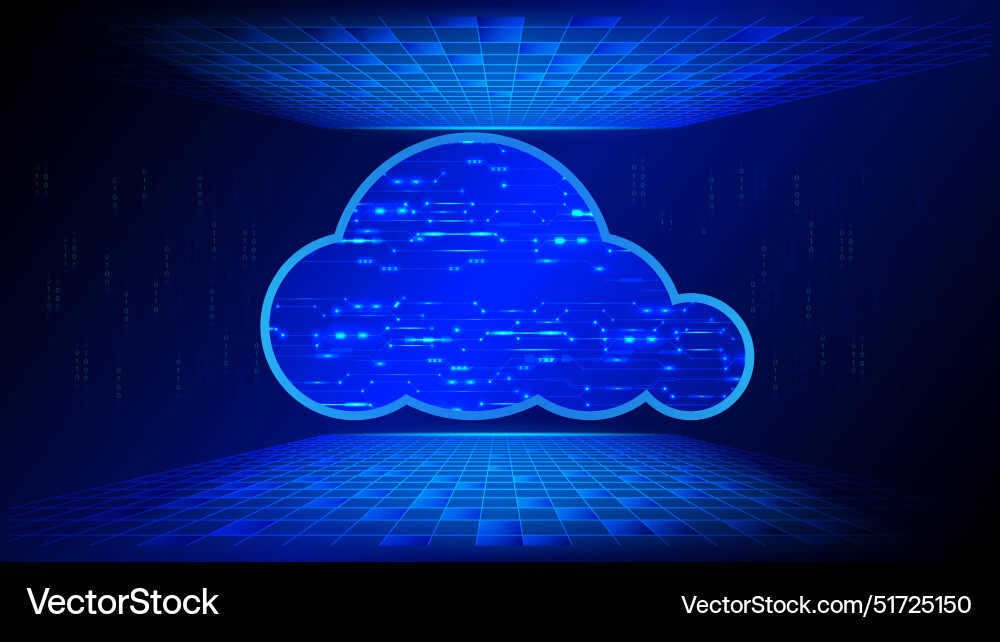 Cloud computing concept futuristic connection Cloud computing concept futuristic connection vector image
