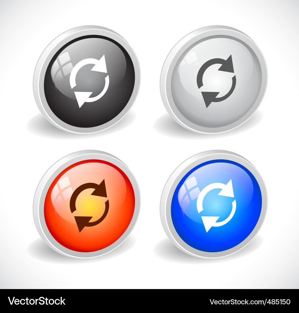 Color 3d buttons for web vector image